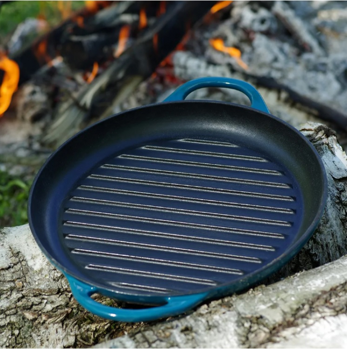 Tigaie grill Fissman, fonta emailata, 30x4 cm, albastru [4]