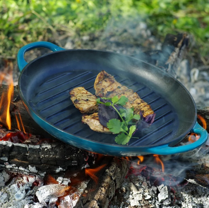 Tigaie grill Fissman, fonta emailata, 30x4 cm, albastru [5]