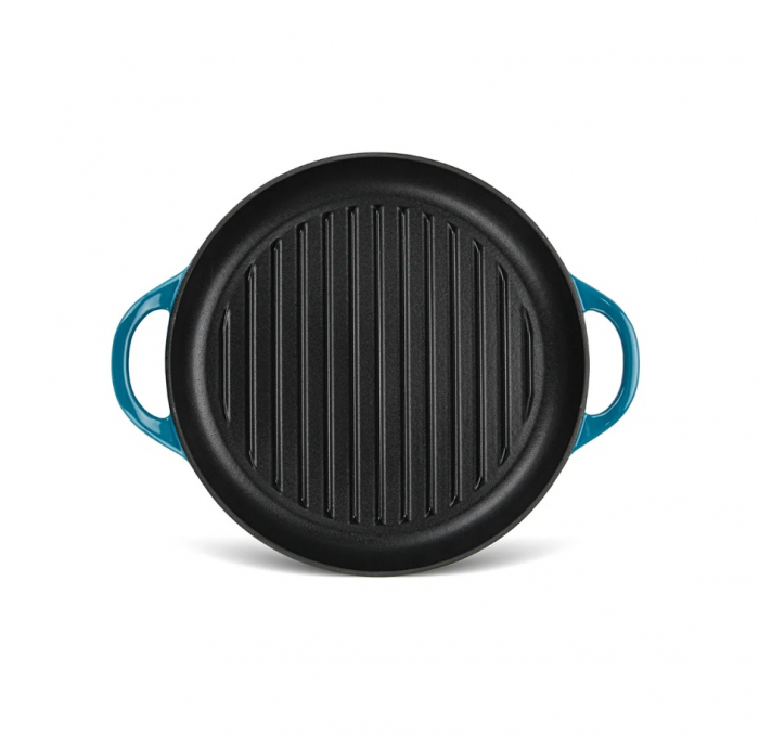 Tigaie grill Fissman, fonta emailata, 30x4 cm, albastru [2]