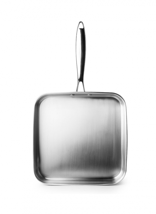 Tigaie grill Ibili Triply Natural, otel inoxidabil/aluminiu, 28x28x4 cm, argintiu [2]