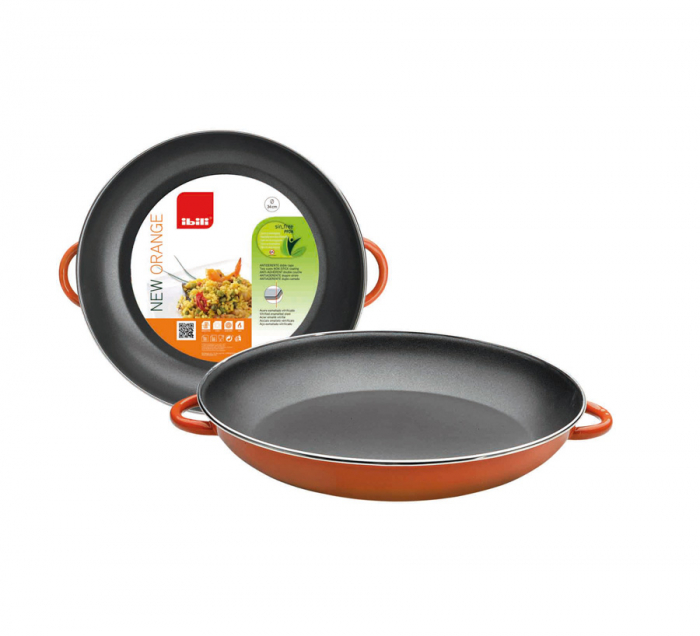 Tigaie paella Ibili-Orange, otel emailat, 32x5 cm, portocaliu/negru [3]