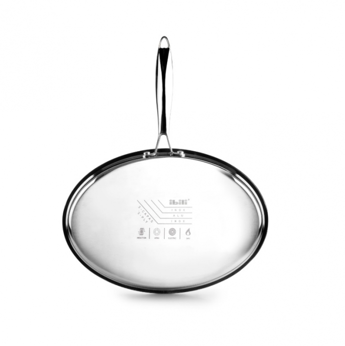 Ibili-Triply Natural frying pan, stainless steel/aluminum, 34x23x4.7 cm, silver [3]