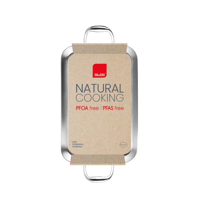 Triply natural flat grill pan Ibili, stainless steel, 38 x 25 x 3 cm,silver [4]