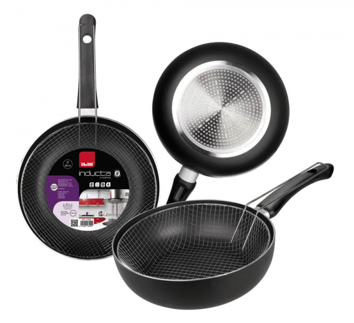 Tigaie si cos Ibili-Inducta, aluminiu, 26 cm, negru/argintiu [2]