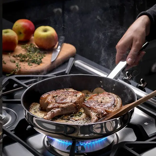 Stellar 1000 frying pan, 18/10 stainless steel, 24 cm, silver [2]