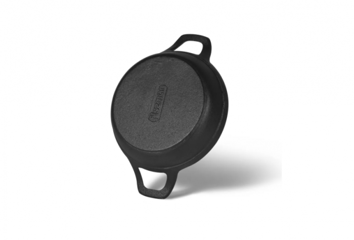 Tigaie servire tapas Fissman, fonta/bambus, 18x4.5 cm, negru/maro [2]