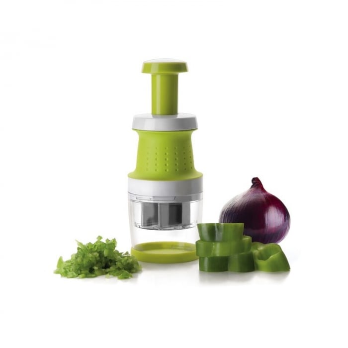 Tocator legume Ibili-Kitchen Aids, otel inoxidabil/plastic/silicon, 8.7x23 cm, alb/verde [4]