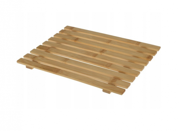Tocator pentru paine cu tavita Excellent Houseware, bambus/plastic, 33x26x2 cm, maro/negru [4]