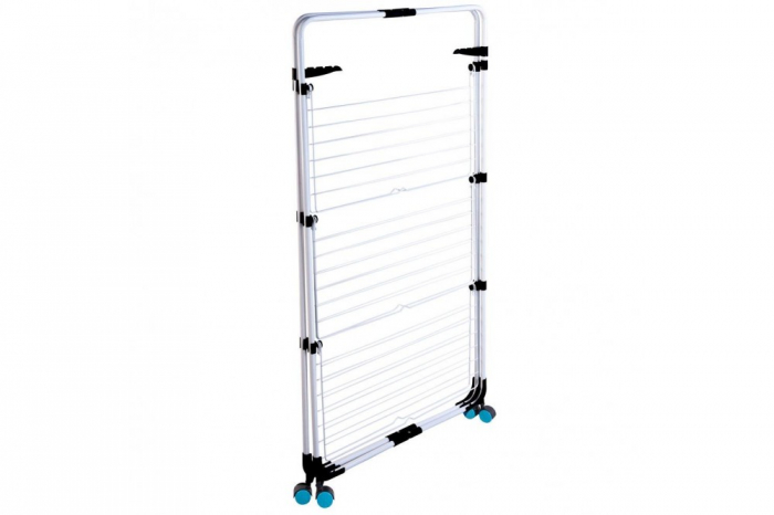 Uscator vertical pentru haine Excellent Houseware, metal, 69x69x132.5 cm, alb [2]