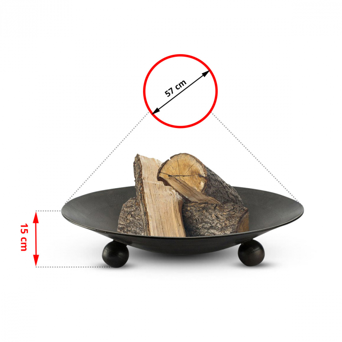 Vatra pentru foc Ambiance, fier, 57x15 cm, negru [5]