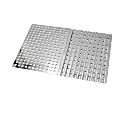 Ustensile gratar - Suport gratar pentru legume pliabil BBQ, otel inoxidabil, 46x30 cm, argintiu