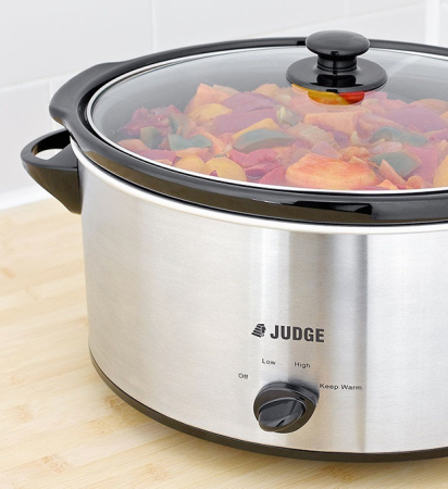 Aparat de gatit lent Judge, otela inoxidabil/ceramica, 5.5 l, argintiu/negru [1]