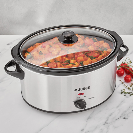 Aparat de gatit lent Judge, otela inoxidabil/ceramica, 5.5 l, argintiu/negru [8]