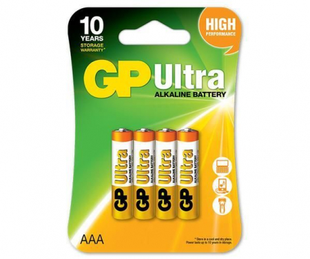 Baterii - Baterie alcalina Ultra GP R3 (AAA), 4 buc/blister