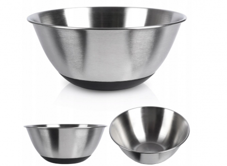 Bol mixare Excellent Houseware, otel inoxidabil, 18x8 cm, 1.2 l, argintiu/negru [4]