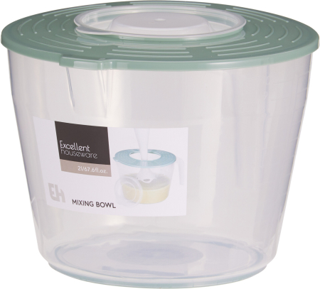 Bol mixare Excellent Houseware, polipropilena, 2 l, transparent/verde [1]