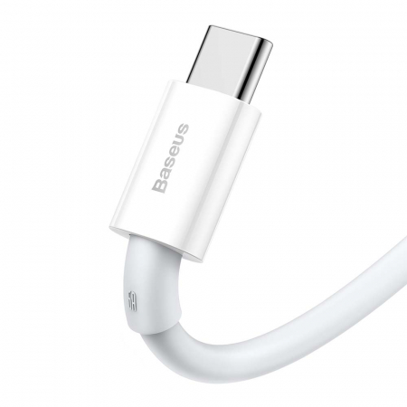 Cablu Incarcare si Transfer de Date Baseus Superior, USB - USB-C la Lightning, 2 m, 2.4 A, 66W, 480Mbps, Alb [2]