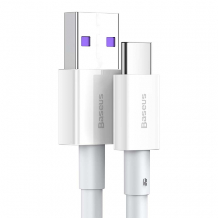 Cablu Incarcare si Transfer de Date Baseus Superior, USB - USB-C la Lightning, 2 m, 2.4 A, 66W, 480Mbps, Alb [1]