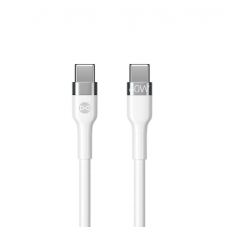 Forever Flexible charging and data transfer cable, USB-C to USB-C, 1.0 m, 60W, 3A, white [3]