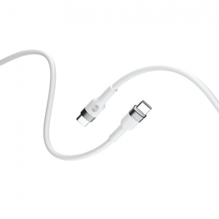 Forever Flexible charging and data transfer cable, USB-C to USB-C, 1.0 m, 60W, 3A, white [1]