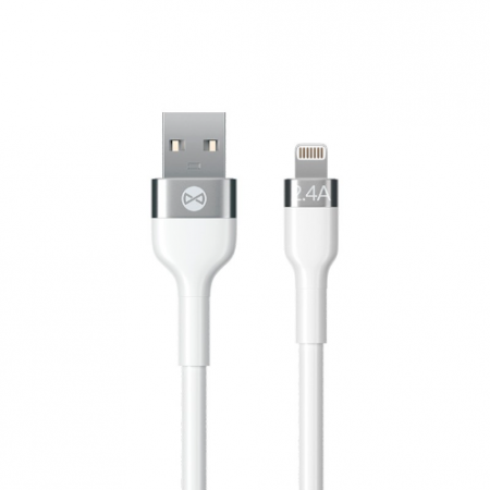 Accesorii telefoane - Cablu incarcare si transfer de date Forever Flexible, USB la Lightning, 1.0 m, 2.4A, alb