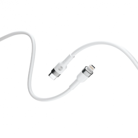 Cablu incarcare si transfer de date Forever Flexible, USB-C la Lightning, 2.0 m, 20W, 3A, alb [2]