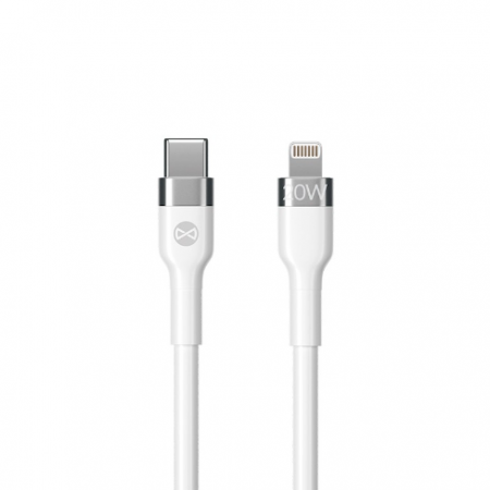 Cablu incarcare si transfer de date Forever Flexible, USB-C la Lightning, 2.0 m, 20W, 3A, alb [1]