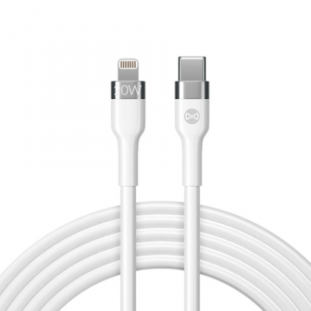 Accesorii telefoane - Cablu incarcare si transfer de date Forever Flexible, USB-C la Lightning, 2.0 m, 20W, 3A, alb