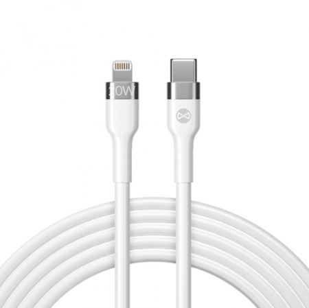 Accesorii telefoane - Cablu incarcare si transfer de date Forever Flexible, USB la Lightning, 2.0 m, 20W, alb