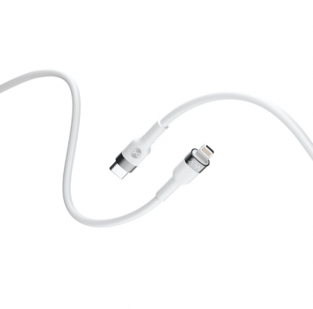 Cablu incarcare si transfer de date Forever Flexible, USB la Lightning, 2.0 m, 20W, alb [3]