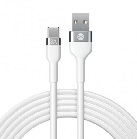 Accesorii telefoane - Cablu incarcare si transfer de date Forever Flexible, USB la USB-C, 1.0 m, 100W, 3A, alb