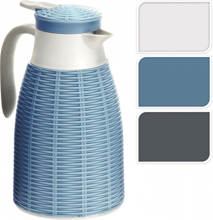 Cana Excellent Houseware, sticla termorezistenta/polipropilena, 15x26.5 cm, albastru [2]