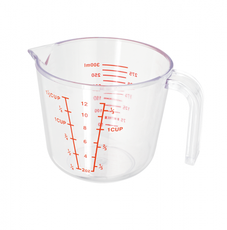 Ustensile de masura - Cana gradata Judge Kitchen, plastic, 300 ml, transparent/rosu