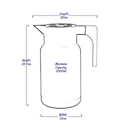 Cana termos Excellent Houseware, plastic/lemn, 1 l, alb [1]