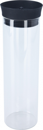 Carafa apa Excellent Houseware, sticla borosilicata, 9x28 cm, 1l, transparent/negru [0]