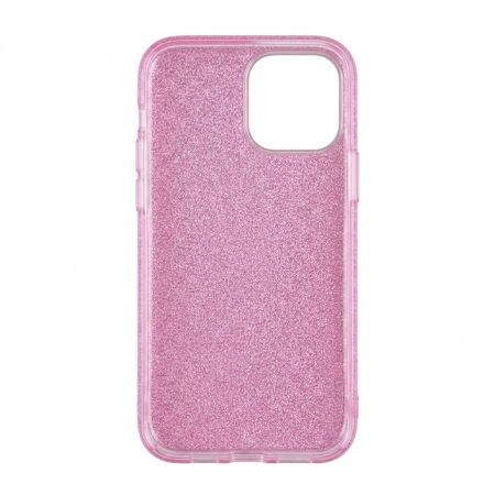 Huse telefoane - Carcasă 3 în 1 cu sclipici pentru iPhone 15 6,1", roz