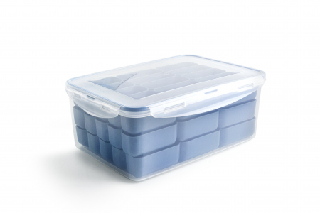Caserole - Caserola depozitare crochete Ibili-Kitchen Aids, plastic, 27x19x10.5 cm, albastru