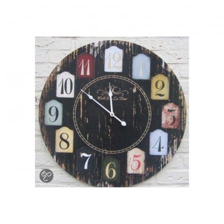 Ceas de perete retro Koopman, 60 cm, alb/negru [0]