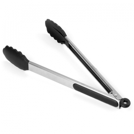 Polonice, clesti, spatule, linguri - Cleste bucatarie Carl Schmidt Sohn-Gera, otel inoxidabil/silicon, 30 cm, argintiu/negru