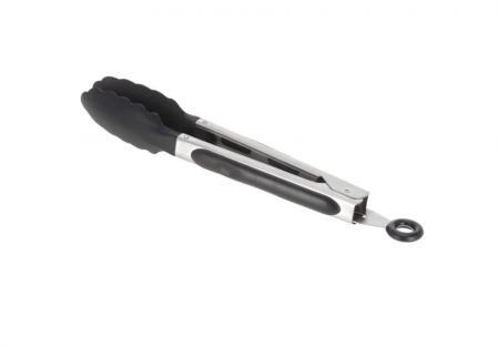 Ustensile pentru gatit - Cleste bucatarie Koopman Excellent Houseware, otel inoxidabil/plastic, 27 cm, negru/argintiu