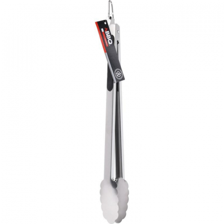 Ustensile gratar - Cleste gratar BBQ, otel inoxidabil, 43 cm, argintiu/negru