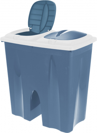 Cosuri gunoi - Cos de gunoi cu 2 compartimente Excellent Houseware, plastic, 50x30x55 cm, albastru