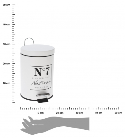 Excellent Houseware trash can, metal, 17x24.5 cm, 3 l, white [2]