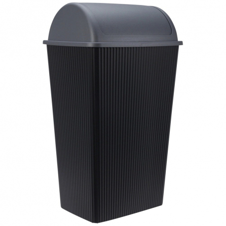 Cos de gunoi Excellent Houseware, plastic, 38x30x64 cm, 38 l, negru/gri [6]