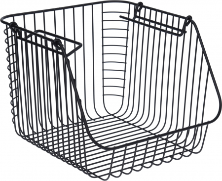 Articole pentru servire - Cos depozitare Excellent Houseware, metal, 29x27x21 cm, negru