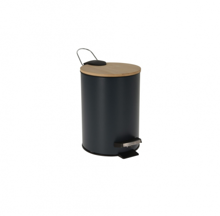 Cosuri gunoi - Cos gunoi Bathroom Solutions, polipropilena/bambus, 17x24 cm, 3 l, albastru