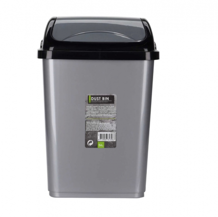 Cosuri gunoi - Cos gunoi Excellent Houseware, plastic, 20x15x30 cm, negru/gri