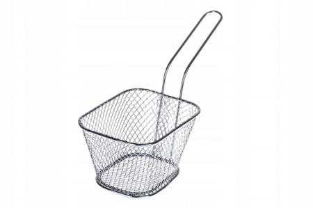 Articole pentru servire - Cos servire cartofi prajiti Excellent Houseware, otel cromat, 10x8x7 cm, argintiu