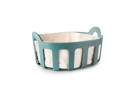 Fructiere si cosuri - Cos servire paine Ibili, plastic/bumbac, 24x19x11 cm, vernil