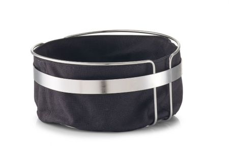 Articole pentru servire - Cos servire Zeller, metal/textil, 21.5x11 cm, argintiu/negru